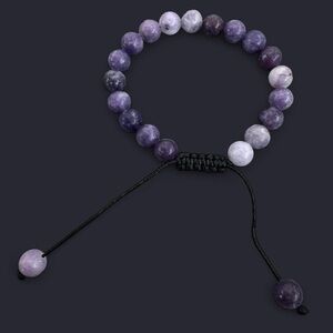 Lepidolite Adjustable Gemstone Bead Bracelet 8mm